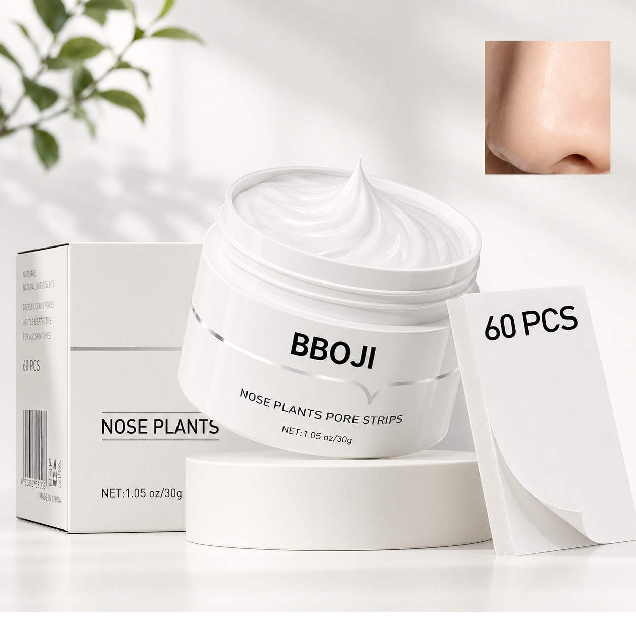 🔥Limited - time rush!  BBOJI Nose Mask, removes blackheads and tightens pores, miss it and wait no more!